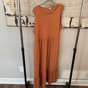 Sleeveless Orange Dress